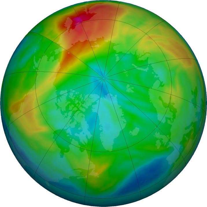 Arctic ozone map for 25 December 2021